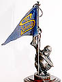 Orang-utan holding Flag